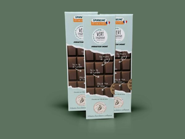 Tablette de chocolat à la spiruline - Produit artisanalement dans la Loire